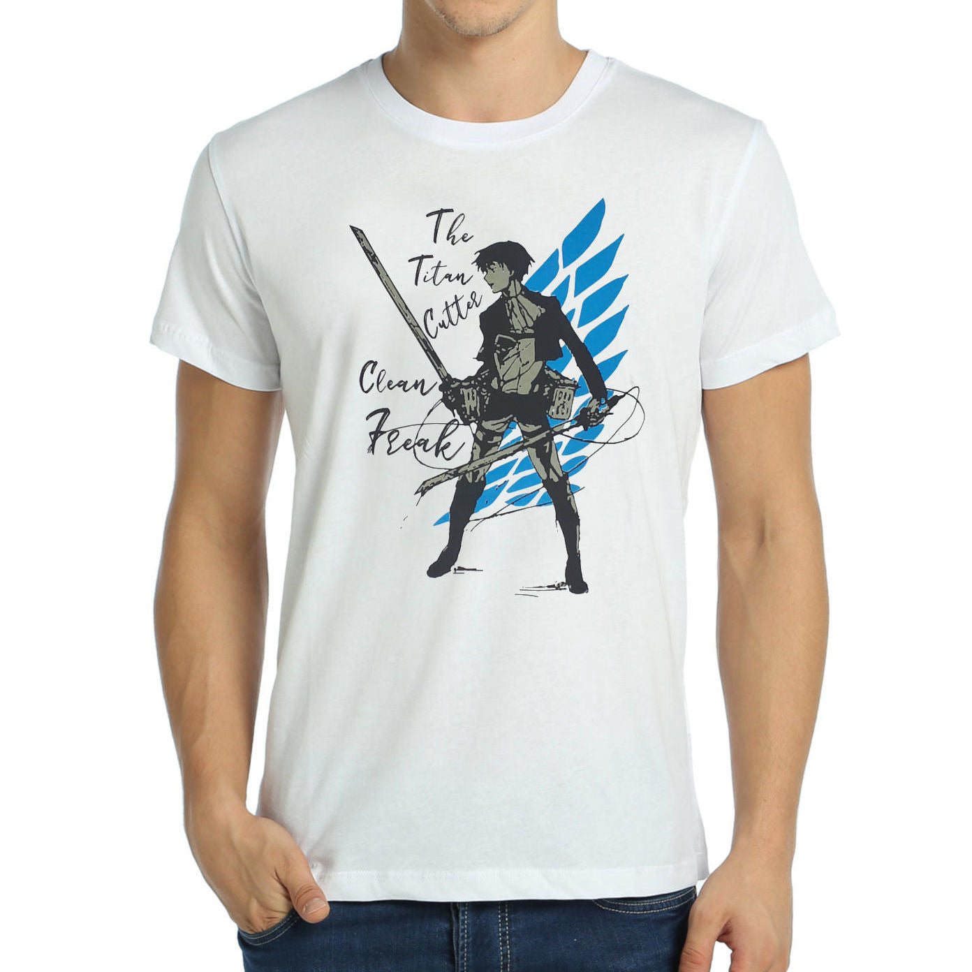Attack On Titan Levi White Men's T-Shirt