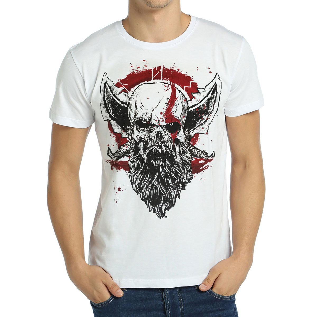 God of War Kratos White Men's T-Shirt