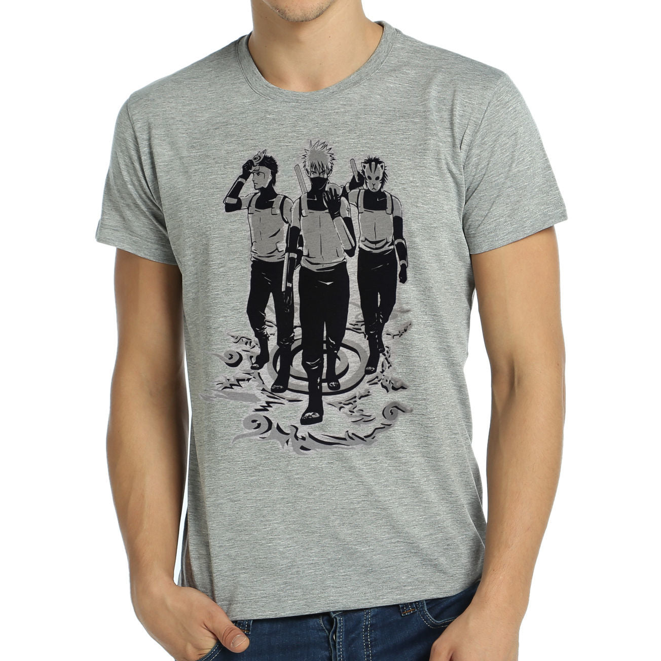 Naruto Anbu Kakashi Yamato Gray Men's T-Shirt